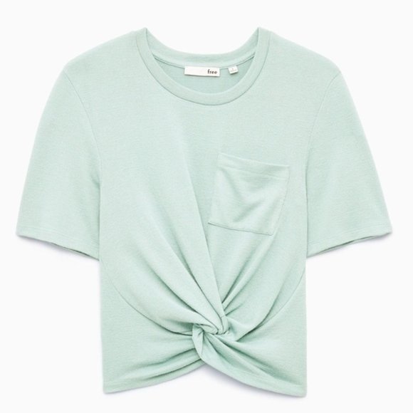 Aritzia Tops - Aritzia Wilfred Subah Twist Front Crop TShirt